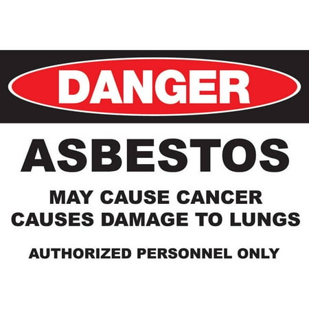 ZING 2677A Eco GHS Sign Asbestos DANGER Recycled Aluminum 14Hx10W ZING 2677A Eco GHS Sign Asbestos DANGER Recycled Aluminum 14Hx10W